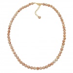 Kette 8mm Perle beige-marmoriert Kunststoff 55cm