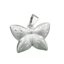 Anhnger 11x16mm Schmetterling matt-glnzend diamantiert Silber 925