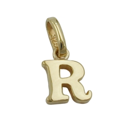 Anhnger 8x6mm Buchstabe R glnzend 9Kt GOLD