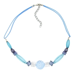 Kette hellblau-trkis-transparent Kunststoff Kordel hellblau 42cm